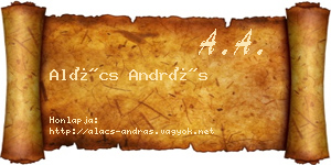 Alács András névjegykártya