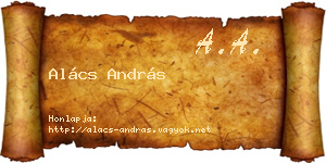 Alács András névjegykártya