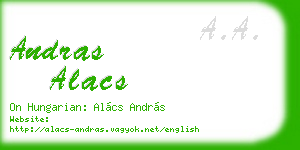 andras alacs business card