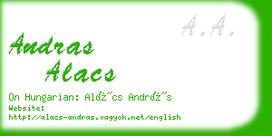 andras alacs business card